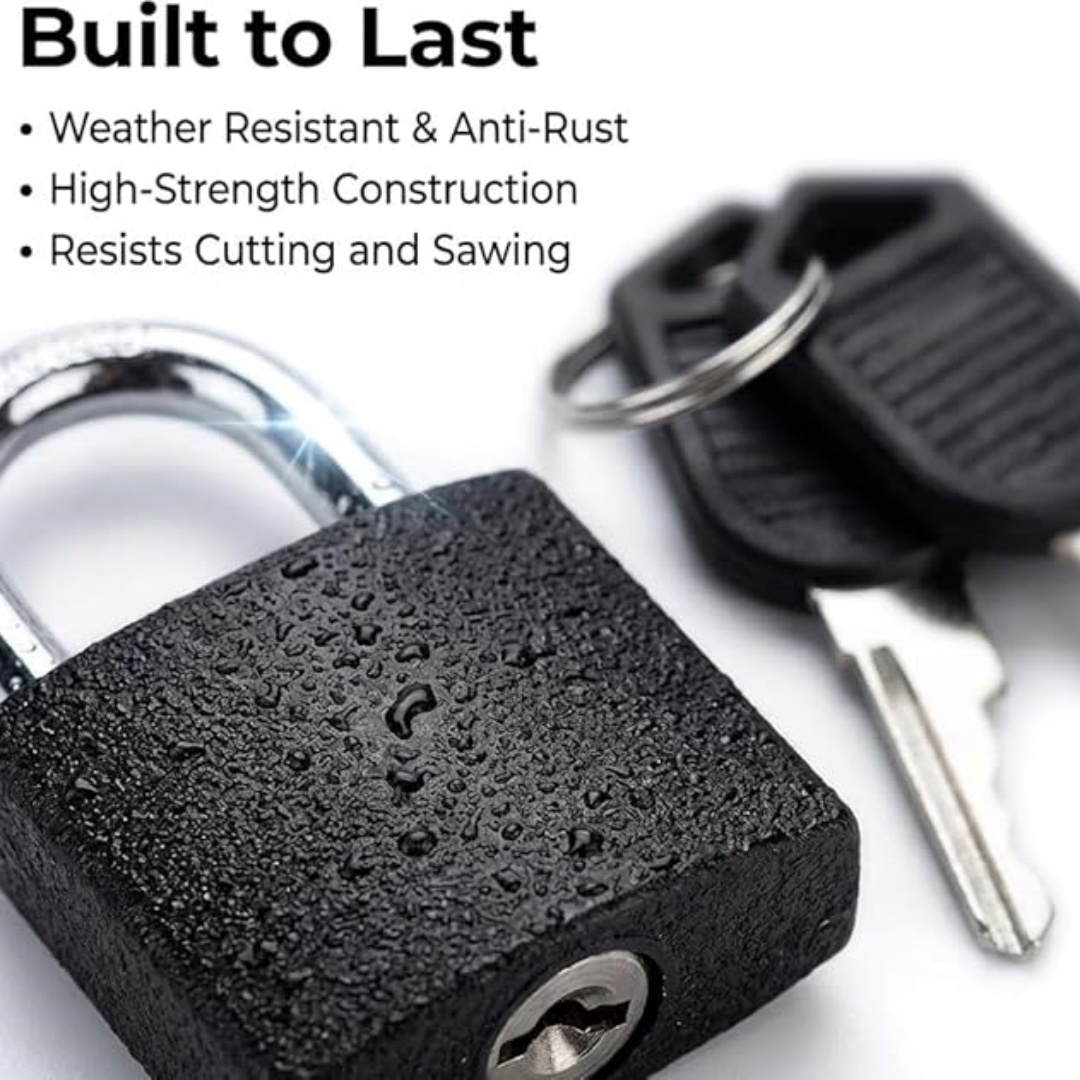 Letter Opener Brass - 3 pcs Padlock with Keys, (Black),