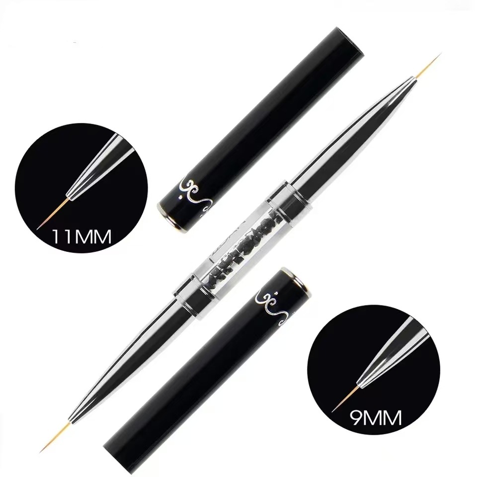 Correction Pen Fine - Dual-ended Black Metal Handle Nail Art