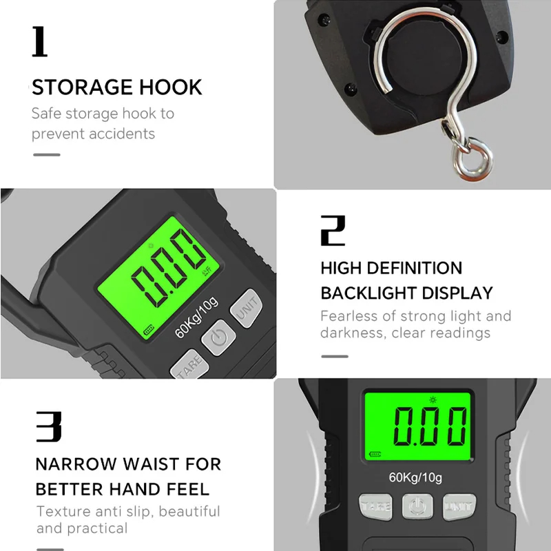 60kg/10g LCD Digital Hanging S - Tape Dispenser Weighted 评论和价格