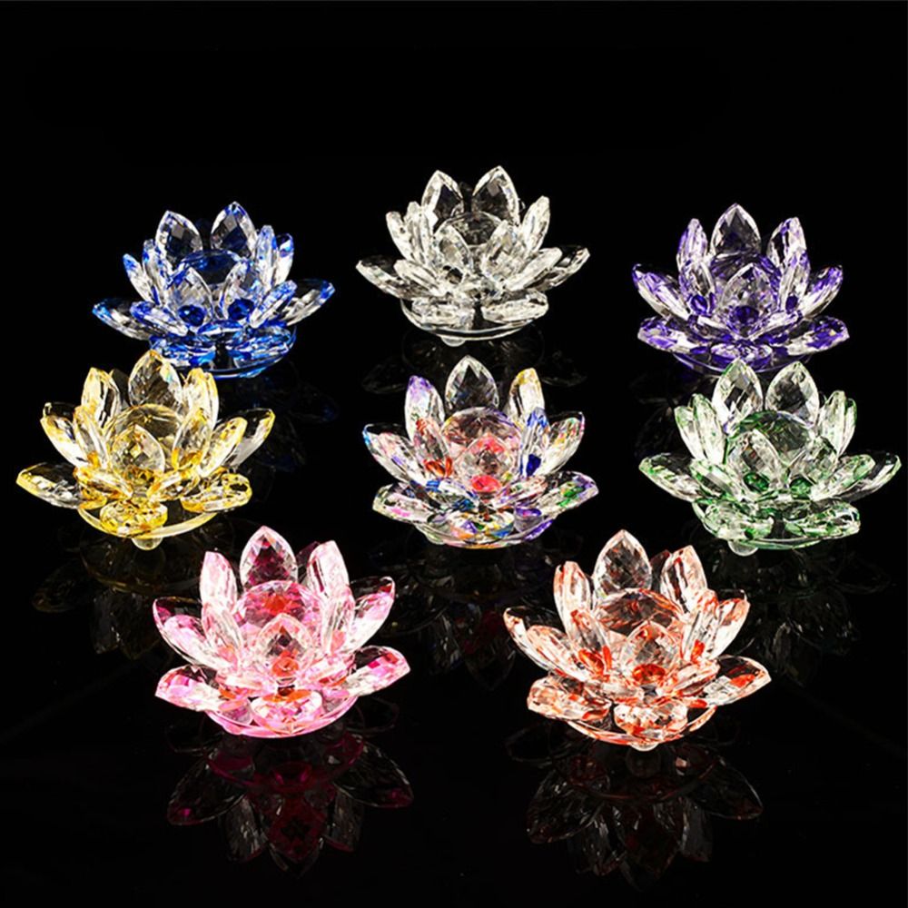60-140mm Crystal Lotus Flower  - Paper Weight Crystal 评论和价格
