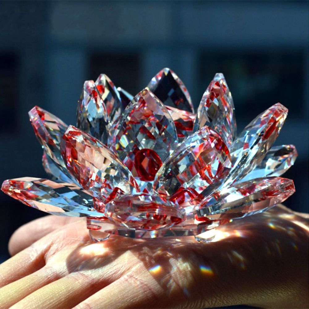 60-140mm Crystal Lotus Flower  - Paper Weight Crystal 评论和价格