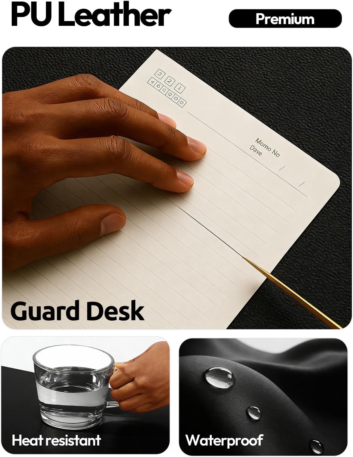 Large PU Leather Desk Pad Prot - Leather Desk Pad 评论和价格