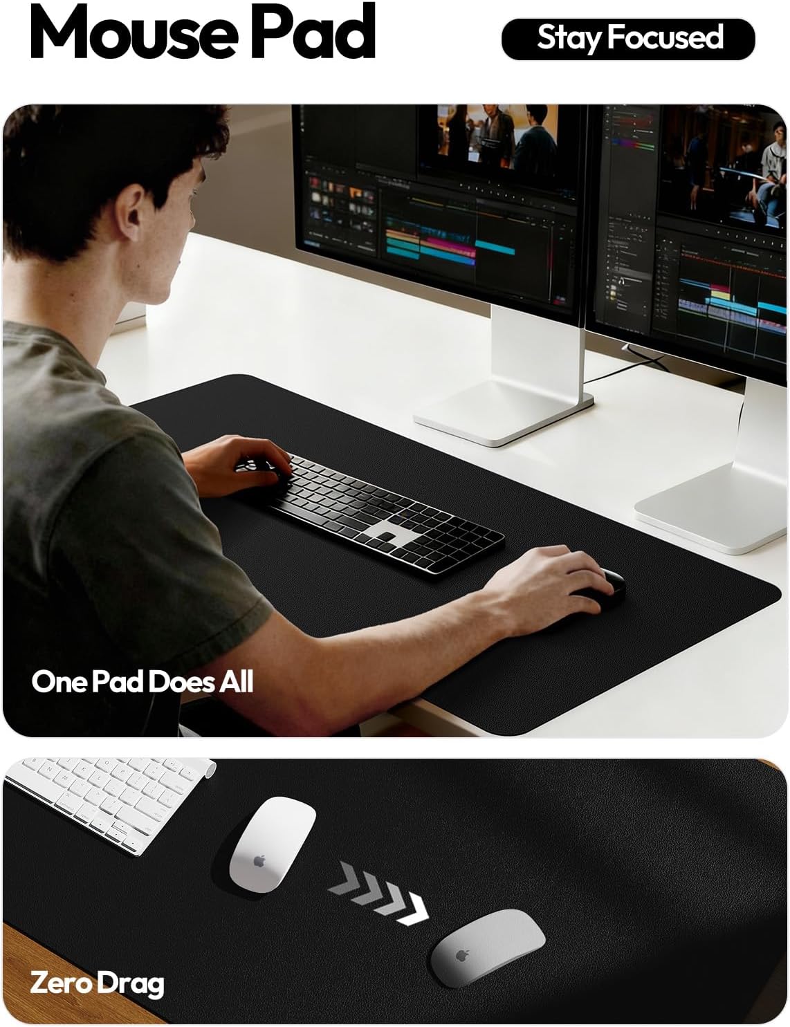 Large PU Leather Desk Pad Prot - Leather Desk Pad 评论和价格