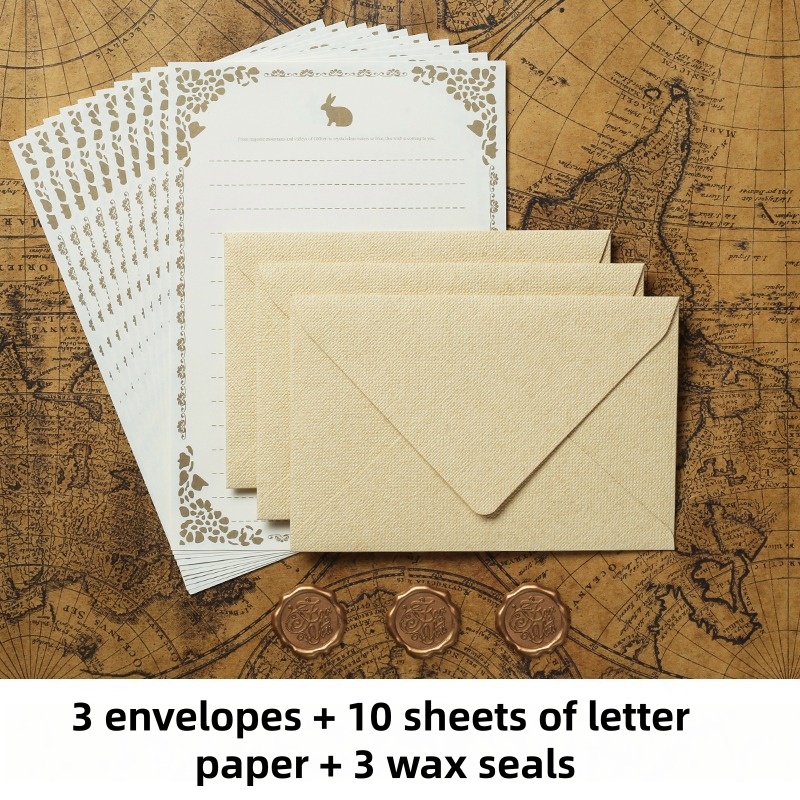 16PCS Vintage Linen Envelopes  - Wax Seal Stamp Set 评论和价格