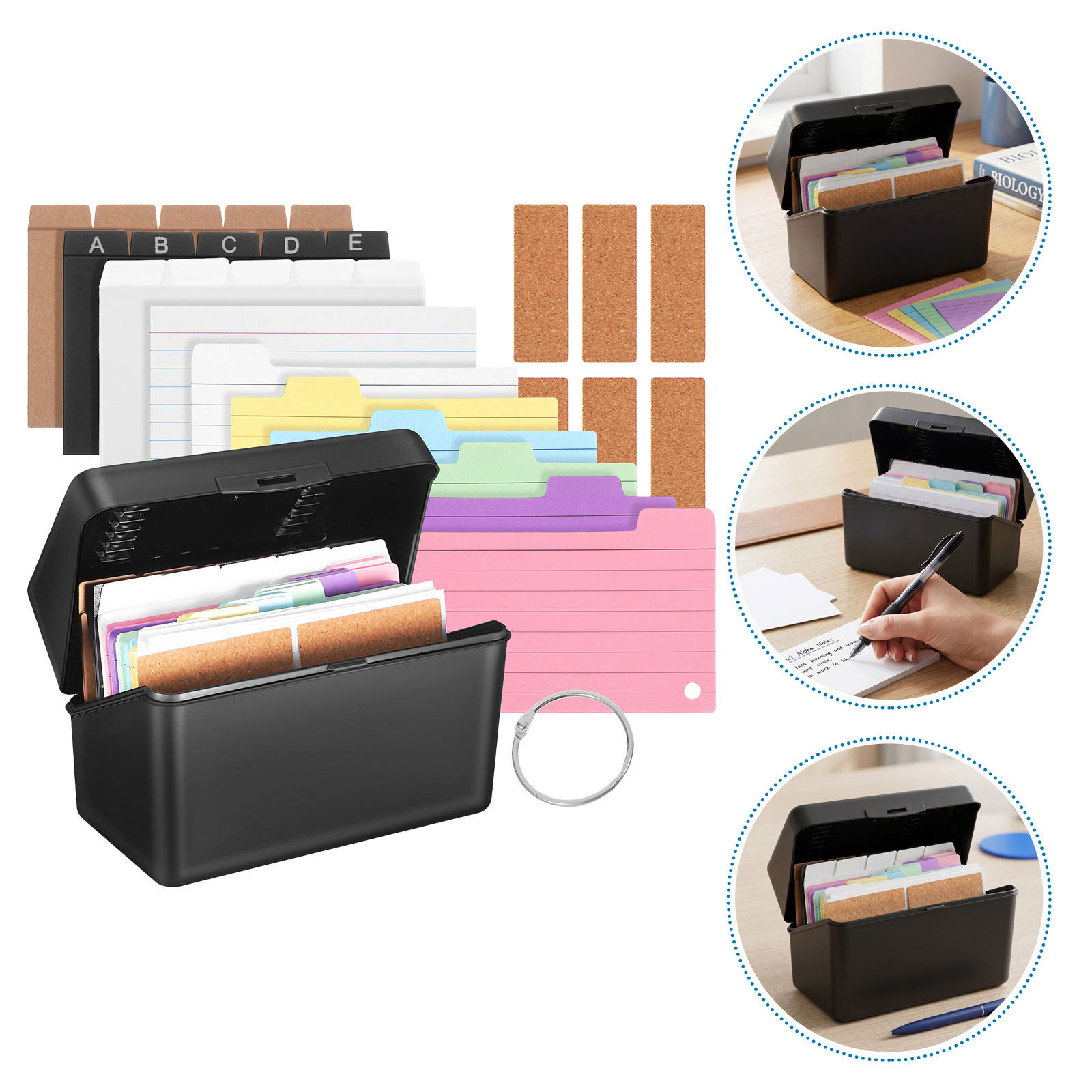 2Sets Desktop Card Storage Box - Card Index Box 评论和价格
