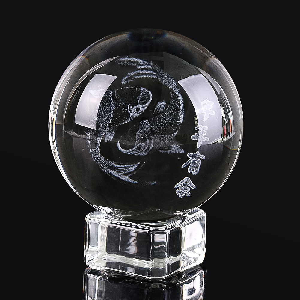 50mm 3D Engraved Crystal Ball  - Paper Weight Crystal 评论和价格