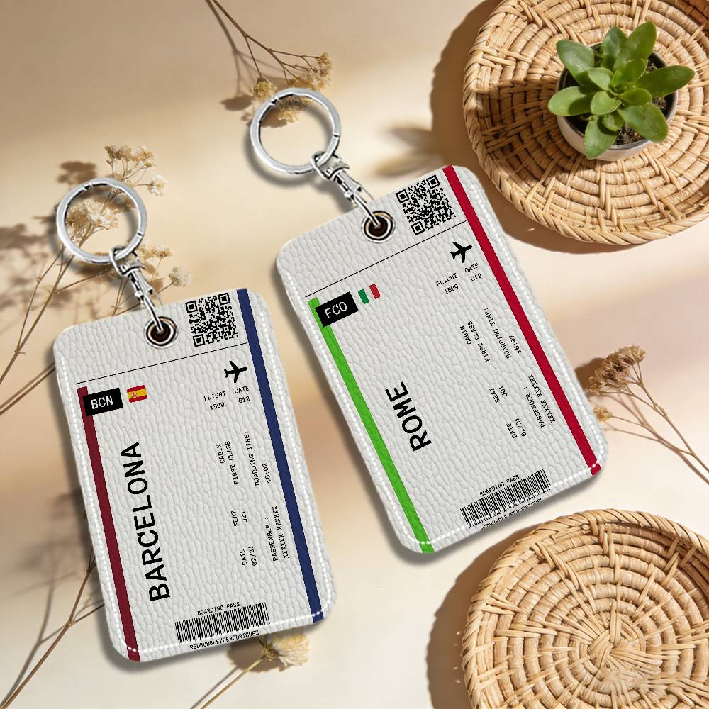 Boarding Pass Plane Ticket Lea - Card Index Box 评论和价格
