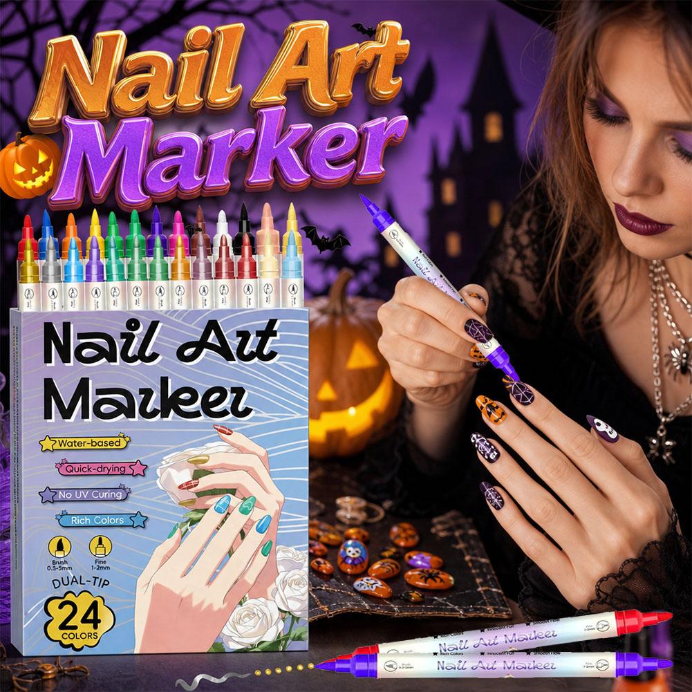 12/24 Colors Dual Tip Nail Art - Correction Pen Fine 评论和价格