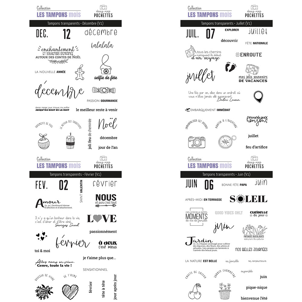French Month Themed Clear Stam - Rubber Date Stamp 评论和价格