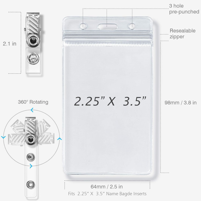 ID card holder with metal badg - Index Card Holder 评论和价格