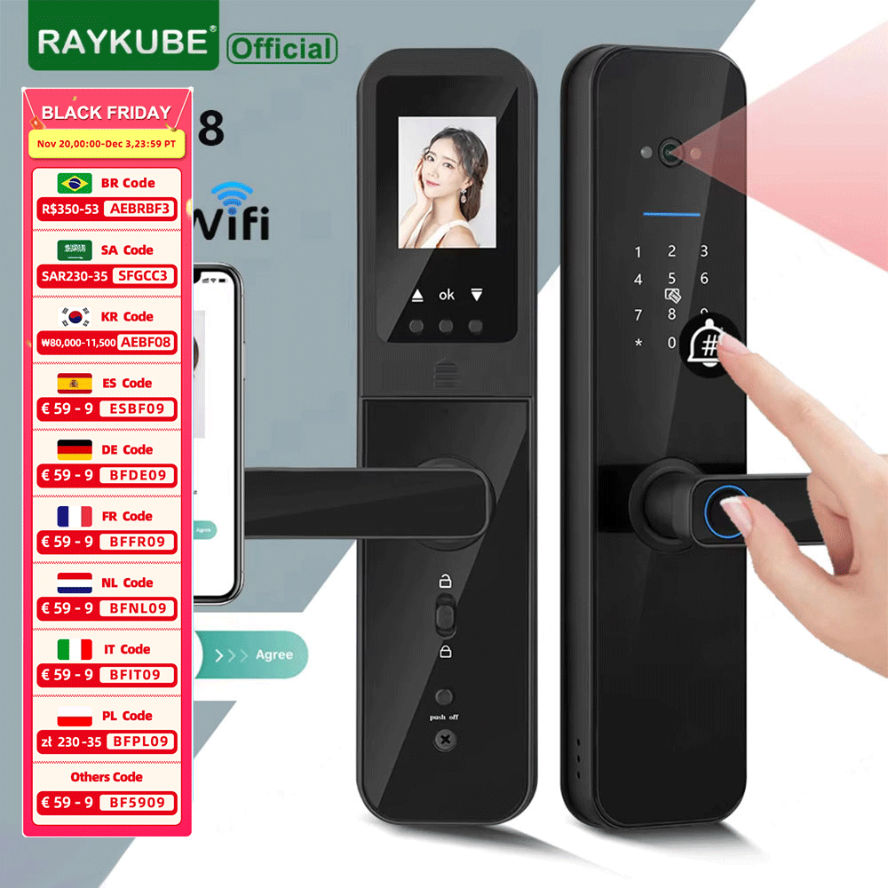 RAYKUBE F008 Tuya Wifi peephol - Letter Opener Brass 评论和价格