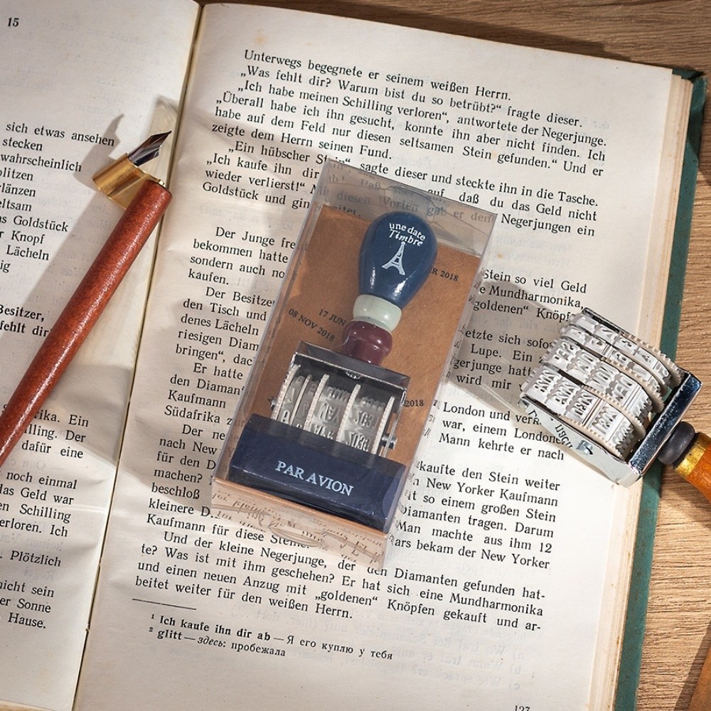 Retro Wooden Roller Date Seal  - Rubber Date Stamp 评论和价格