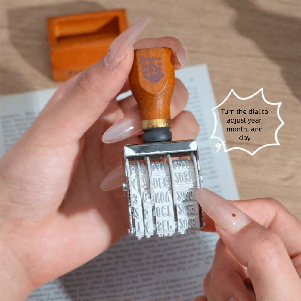 Retro Wooden Roller Date Seal  - Rubber Date Stamp 评论和价格