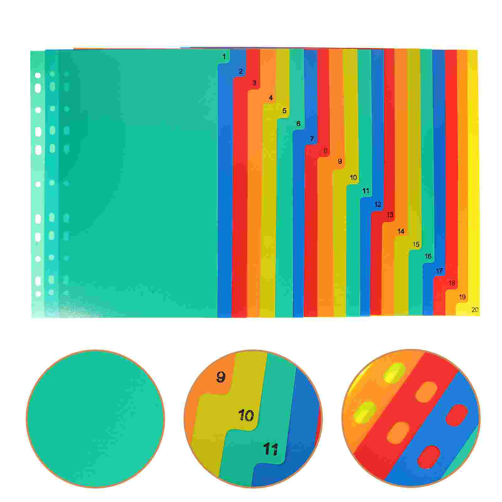 20 Pcs A4 Separated Loose Leaf - Tab Divider A4 评论和价格