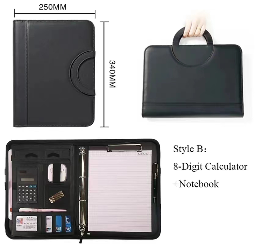 PU leather A4 zipper calculato - Binder A4 Lever 评论和价格
