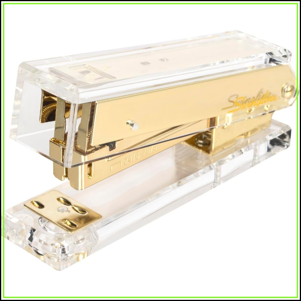 Compact Clear Acrylic Gold Sta - Stapler Half Strip 评论和价格