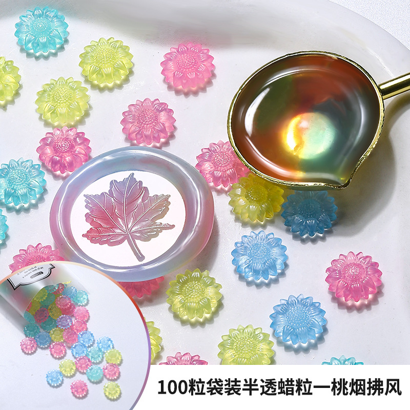 100pcs Translucent Sunflower S - Wax Seal Stamp Set 评论和价格