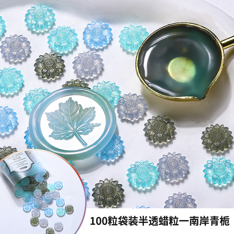 100pcs Translucent Sunflower S - Wax Seal Stamp Set 评论和价格