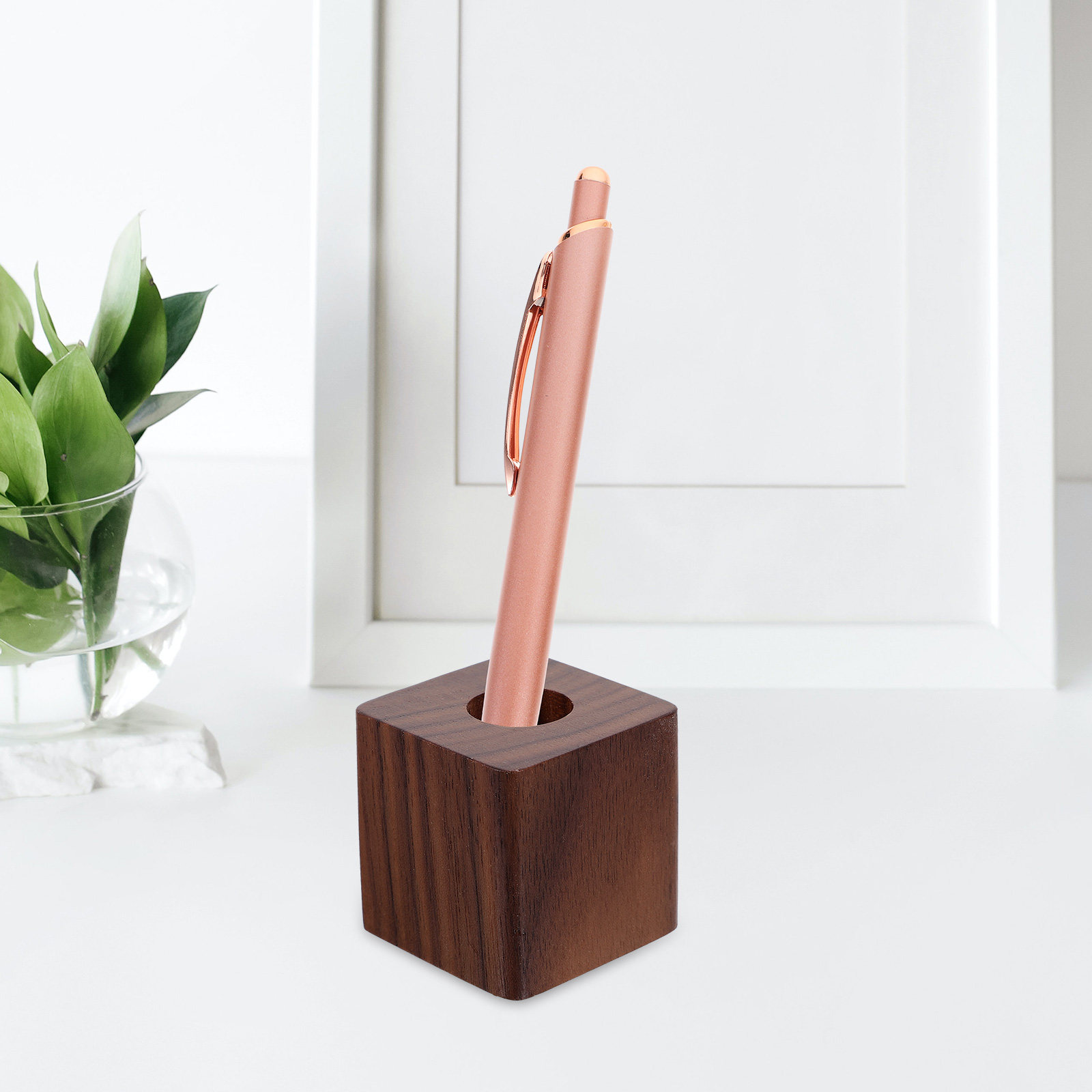 Single Wood Pen Holder Walnut  - Pen Rest Single 评论和价格