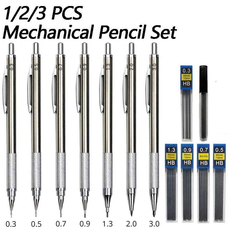 1/2/3 PCS Metal Drawing Pencil - Mechanical Pencil 0.3 评论和价格