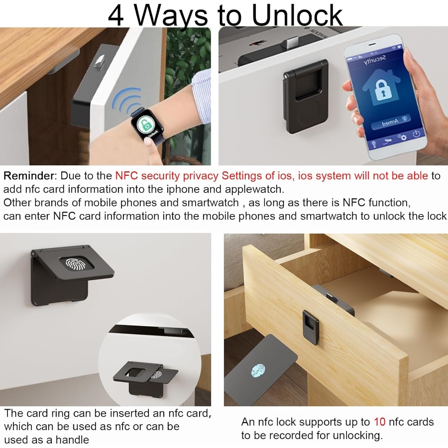 NFC Drawer Door Lock Invisible - Card Index Box 评论和价格